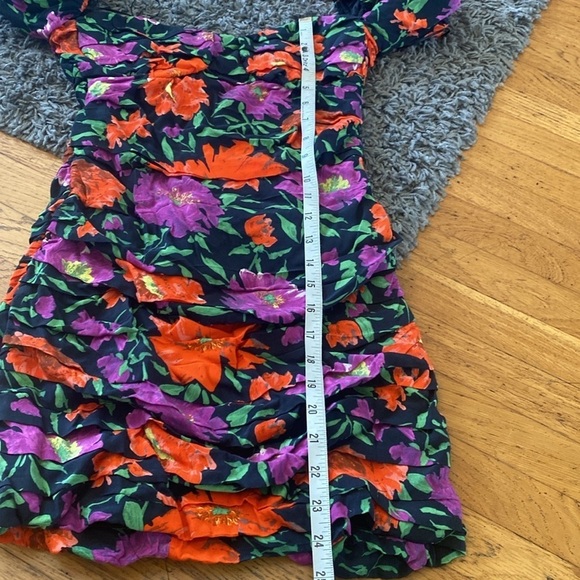 Zara Bloggers Favorite Floral Print Off The Shoulder Puff Sleeve Mini Dress S - Picture 14 of 16